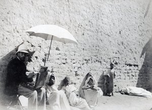 Paul Albert Laurens peignant à Biskra, Algérie, 1892 - French Photographer